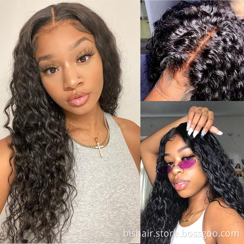 T Part Water Wave Lace Front Wigs Human Hair 13x4x1 T Part Curly Lace Front Wig Human Hair Pre Plucked For Black Women